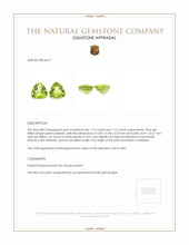 2.26&nbsp;Ct.Tw.Total Carat Weight Peridot Pair from Pakistan Appraisal