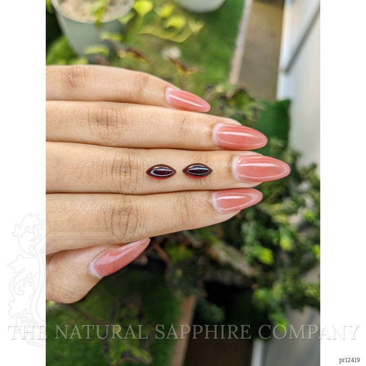 3.49 Ct.Tw. Cabochon Garnet Pair from Ceylon (Sri Lanka)