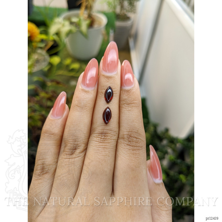 3.49 Ct.Tw. Cabochon Garnet Pair from Ceylon (Sri Lanka)