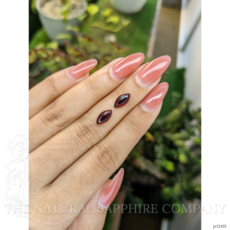 3.49 Ct.Tw. Cabochon Garnet Pair from Ceylon (Sri Lanka)