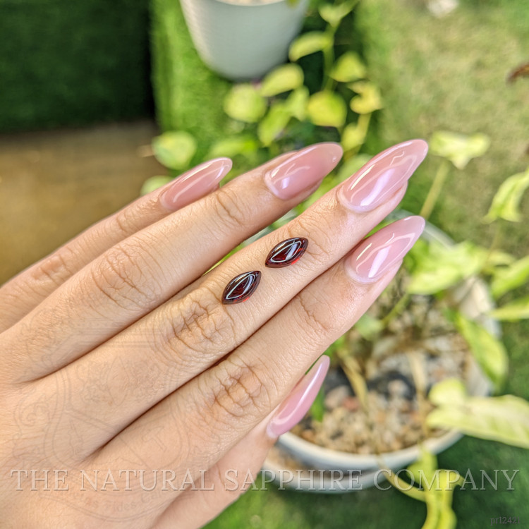 3.48 Ct.Tw. Cabochon Garnet Pair from Ceylon (Sri Lanka)