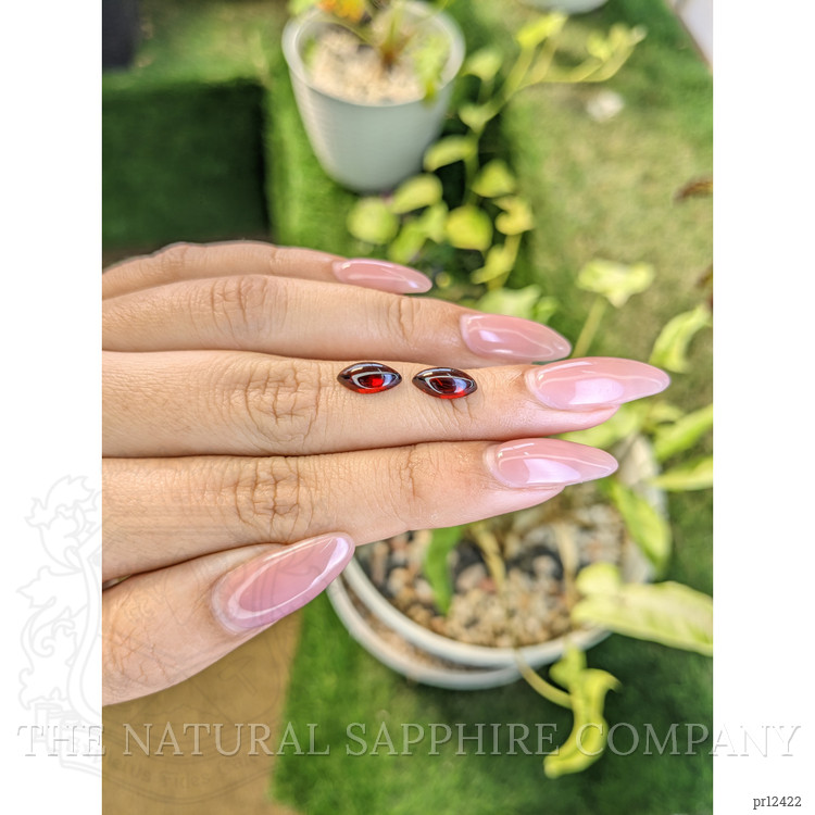 3.12 Ct.Tw. Cabochon Garnet Pair from Ceylon (Sri Lanka)