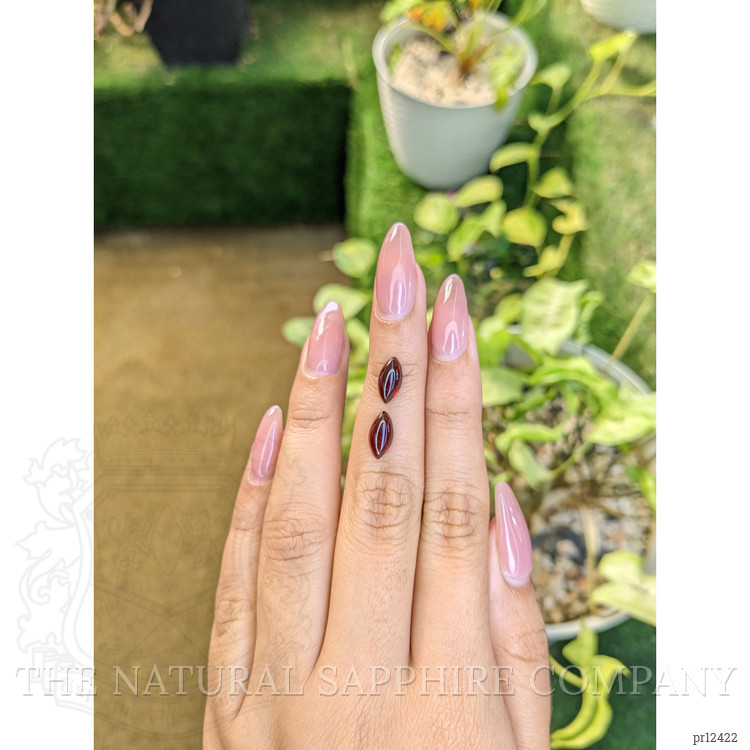 3.12 Ct.Tw. Cabochon Garnet Pair from Ceylon (Sri Lanka)