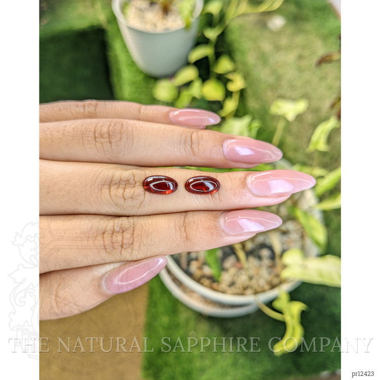 5.70 Ct.Tw. Cabochon Almandine Garnet Pair from Ceylon (Sri Lanka)