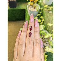 5.70&nbsp;Ct.Tw.Total Carat Weight Cabochon Almandine Garnet Pair from Ceylon (Sri Lanka) Life Style