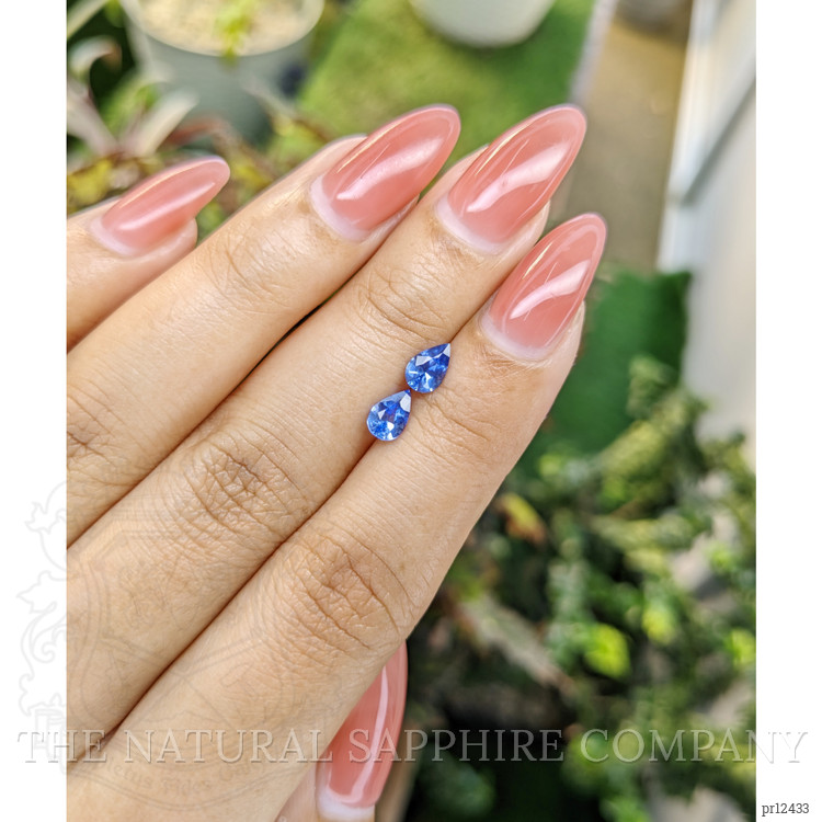 0.91 Ct.Tw. Blue Sapphire Pair from Ceylon (Sri Lanka)