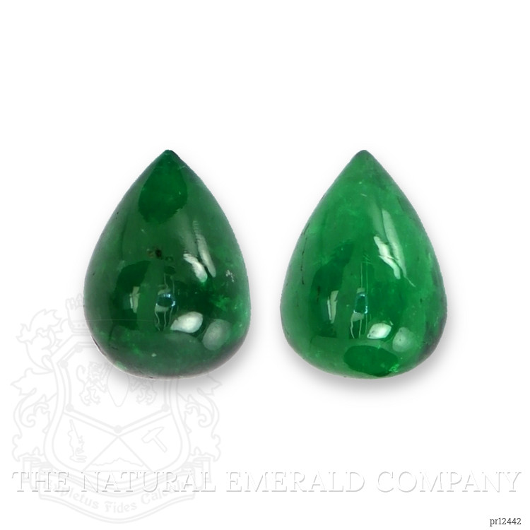 1.71 Ct.Tw. Cabochon Emerald Pair from Afghanistan