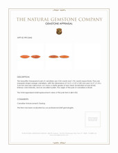 4.00&nbsp;Ct.Tw.Total Carat Weight Cabochon Carnelian Pair from Brazil Appraisal