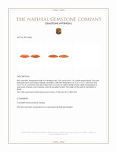 4.00 Ct.Tw.Total Carat Weight Cabochon Carnelian Pair from Brazil Appraisal