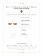 4.00 Ct.Tw.Total Carat Weight Orange Cabochon Carnelian Pair from Brazil Scan Report