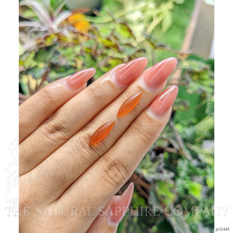 4.00 Ct.Tw. Cabochon Carnelian Pair from Brazil