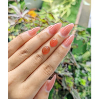 6.70 Ct.Tw.Total Carat Weight Cabochon Carnelian Pair from Brazil Life Style