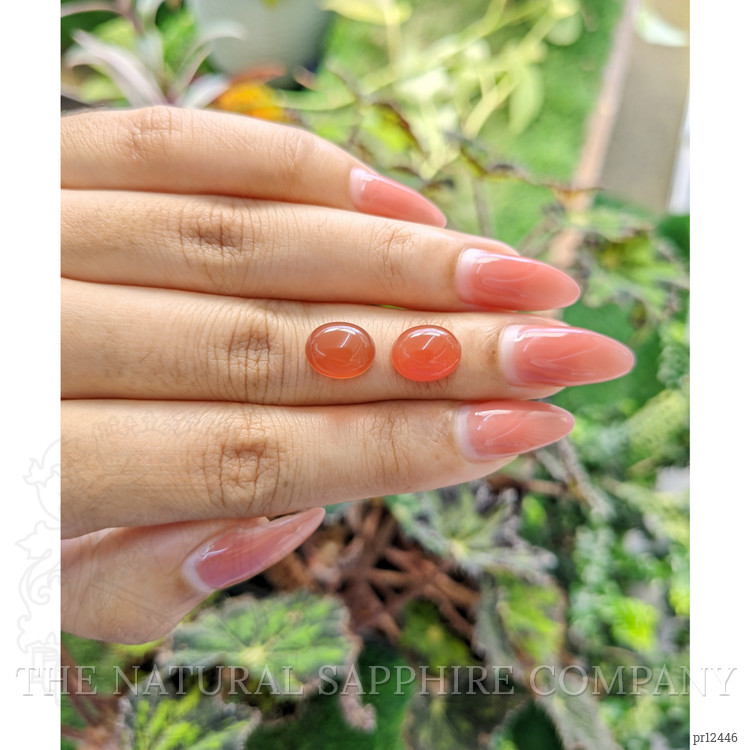 6.70 Ct.Tw. Cabochon Carnelian Pair from Brazil