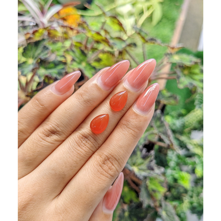 7.92 Ct.Tw. Cabochon Carnelian Pair from Brazil