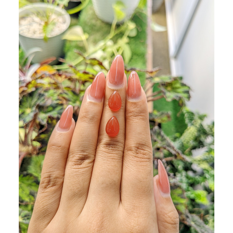 7.92 Ct.Tw. Cabochon Carnelian Pair from Brazil