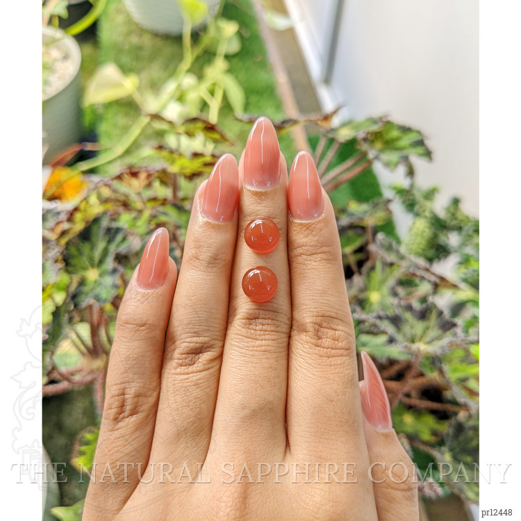 6.29 Ct.Tw. Cabochon Carnelian Pair from Brazil