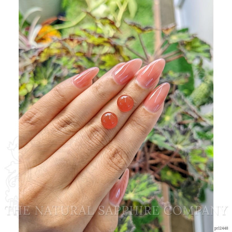 6.29 Ct.Tw. Cabochon Carnelian Pair from Brazil