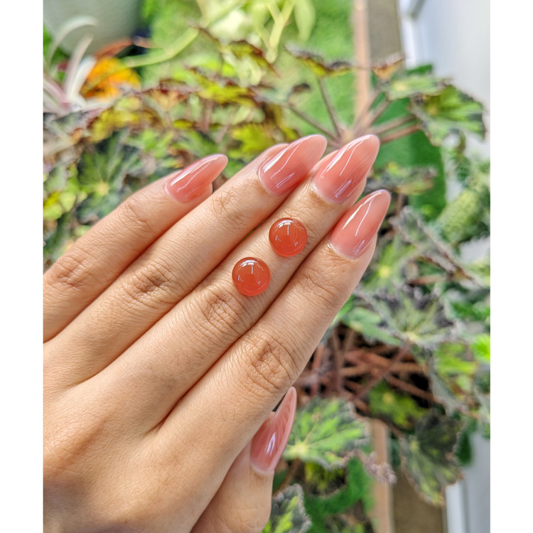 6.29 Ct.Tw. Cabochon Carnelian Pair from Brazil