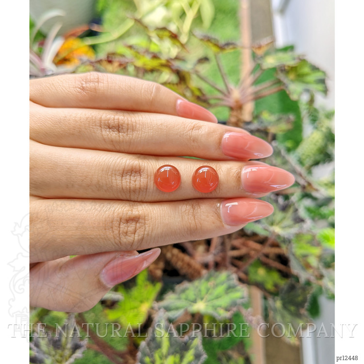 6.29 Ct.Tw. Cabochon Carnelian Pair from Brazil