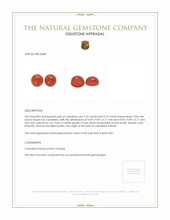 6.45&nbsp;Ct.Tw.Total Carat Weight Cabochon Carnelian Pair from Brazil Appraisal