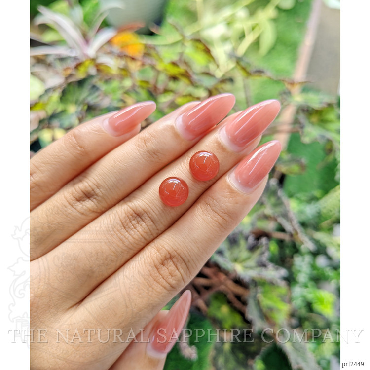 6.45 Ct.Tw. Cabochon Carnelian Pair from Brazil