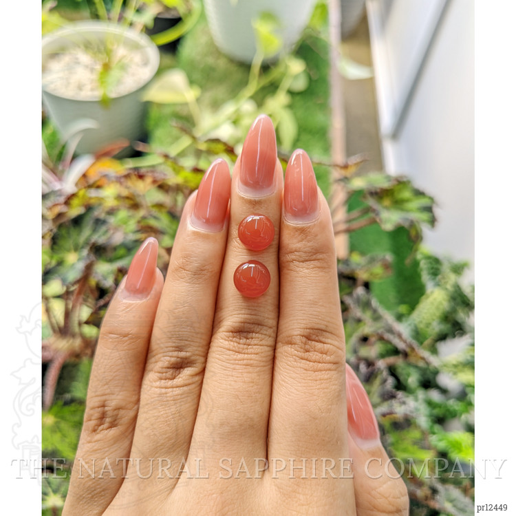 6.45 Ct.Tw. Cabochon Carnelian Pair from Brazil