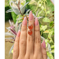 7.06 Ct.Tw.Total Carat Weight Cabochon Carnelian Pair from Brazil Life Style