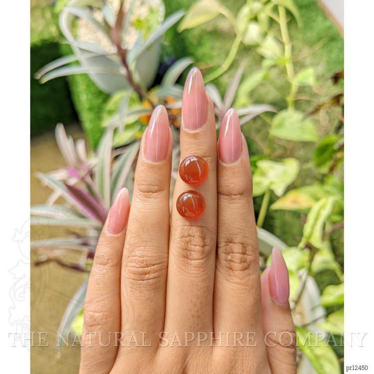 7.06 Ct.Tw. Cabochon Carnelian Pair from Brazil