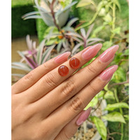 7.06 Ct.Tw.Total Carat Weight Cabochon Carnelian Pair from Brazil Life Style