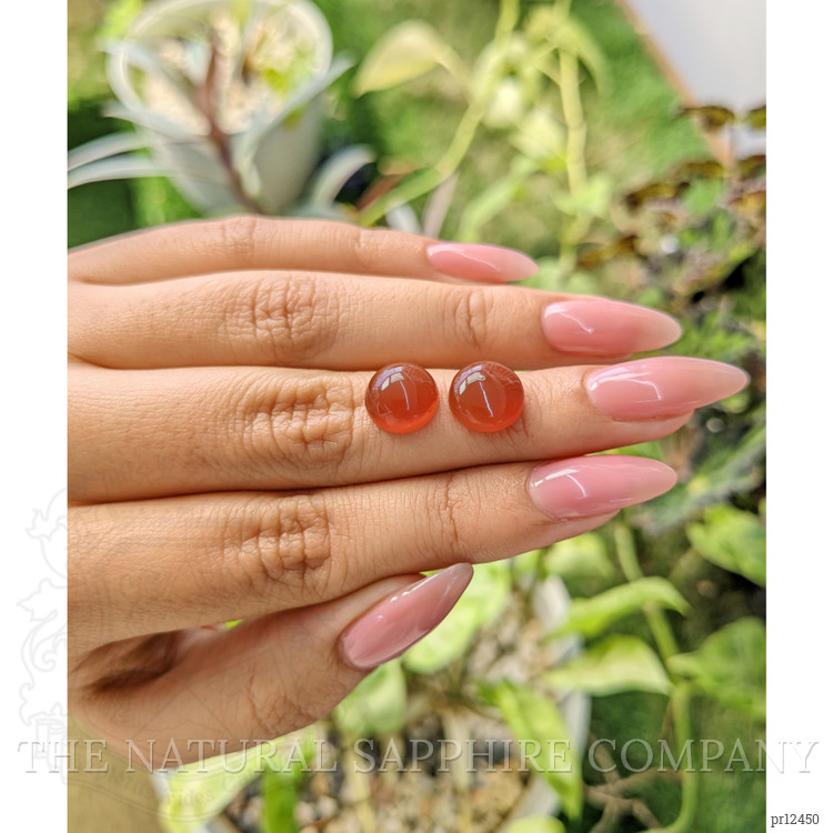 7.06 Ct.Tw. Cabochon Carnelian Pair from Brazil