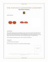 5.52&nbsp;Ct.Tw.Total Carat Weight Cabochon Carnelian Pair from Brazil Appraisal