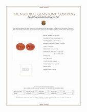 5.52 Ct.Tw.Total Carat Weight Reddish Orange Cabochon Carnelian Pair from Brazil Scan Report