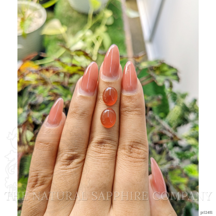 5.52 Ct.Tw. Cabochon Carnelian Pair from Brazil