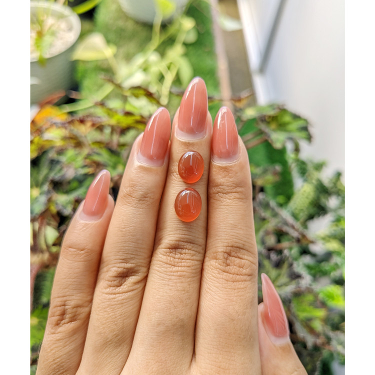 5.52 Ct.Tw. Cabochon Carnelian Pair from Brazil