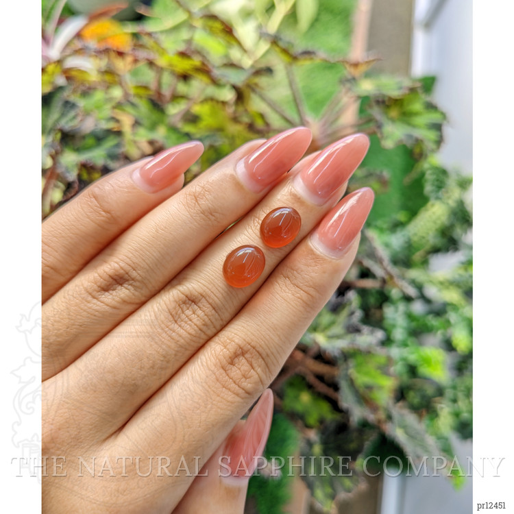 5.52 Ct.Tw. Cabochon Carnelian Pair from Brazil