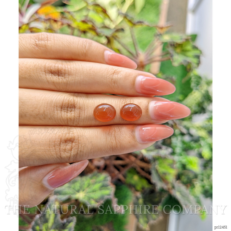 5.52 Ct.Tw. Cabochon Carnelian Pair from Brazil