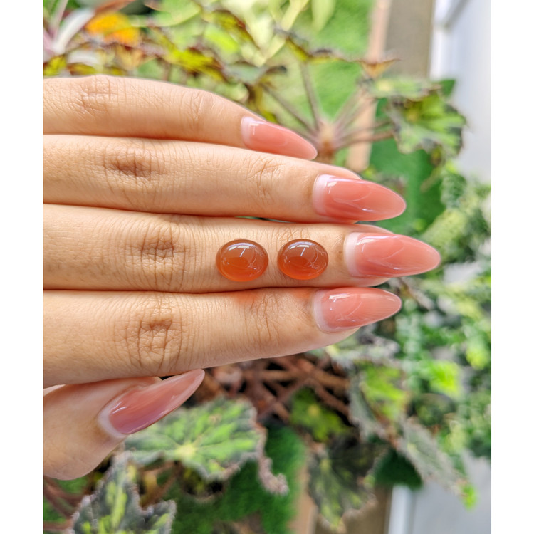 5.52 Ct.Tw. Cabochon Carnelian Pair from Brazil