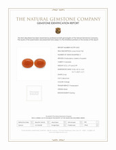 5.78 Ct.Tw.Total Carat Weight Orange Cabochon Carnelian Pair from Brazil Scan Report