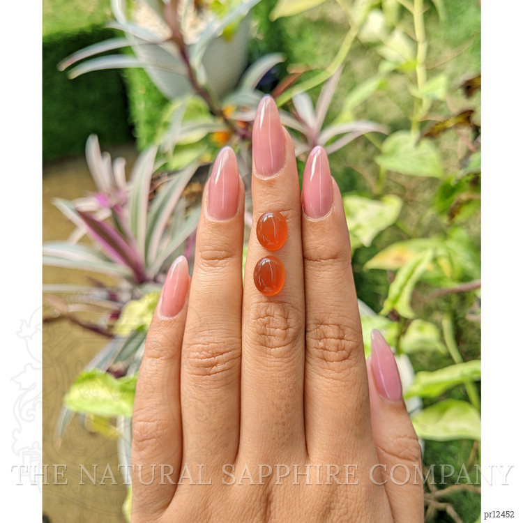 5.78 Ct.Tw. Cabochon Carnelian Pair from Brazil