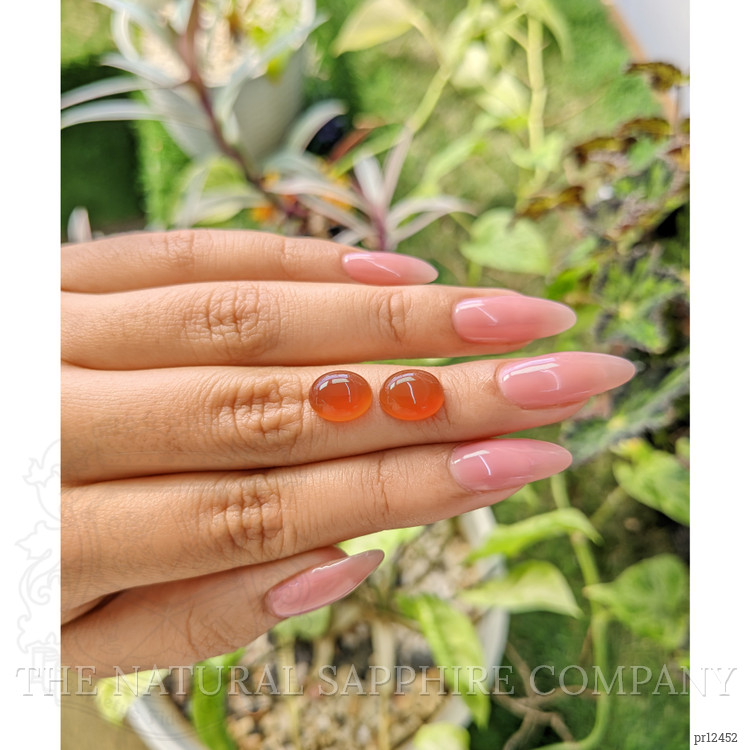 5.78 Ct.Tw. Cabochon Carnelian Pair from Brazil