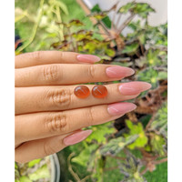 6.88 Ct.Tw.Total Carat Weight Cabochon Carnelian Pair from Brazil Life Style