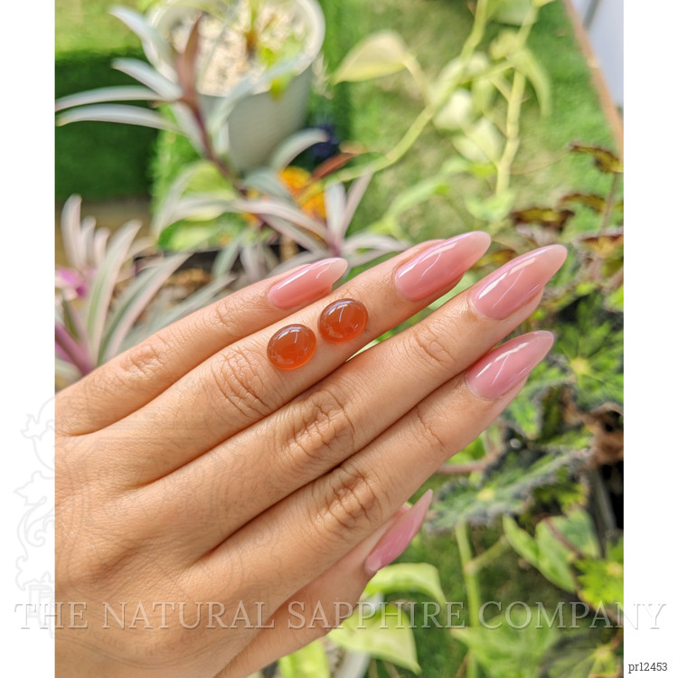 6.88 Ct.Tw. Cabochon Carnelian Pair from Brazil