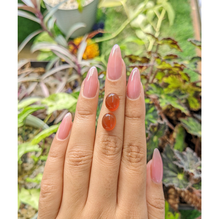 6.88 Ct.Tw. Cabochon Carnelian Pair from Brazil