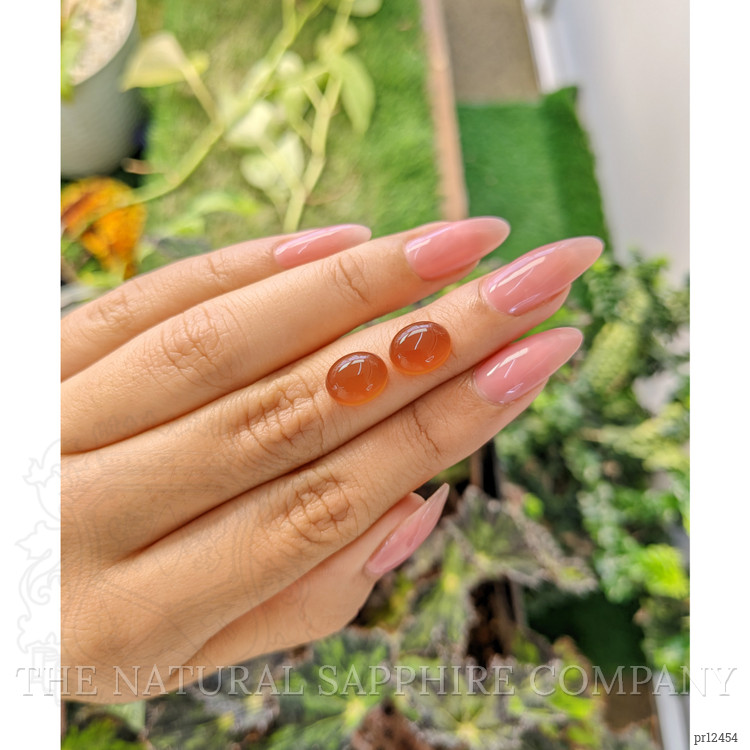 5.98 Ct.Tw. Cabochon Carnelian Pair from Brazil