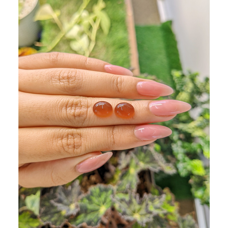 5.98 Ct.Tw. Cabochon Carnelian Pair from Brazil