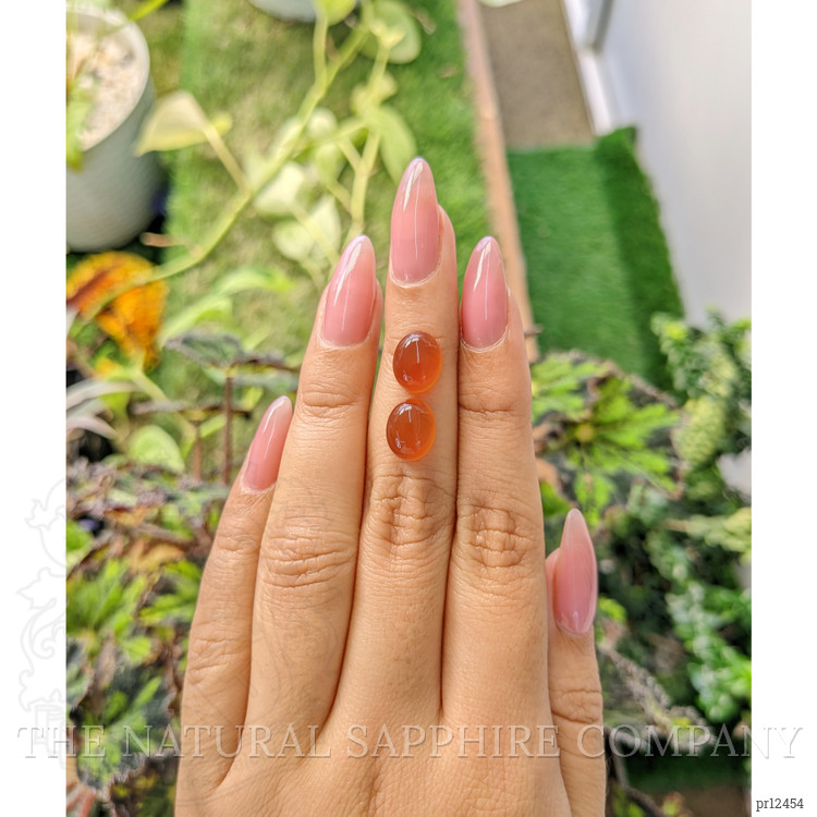 5.98 Ct.Tw. Cabochon Carnelian Pair from Brazil