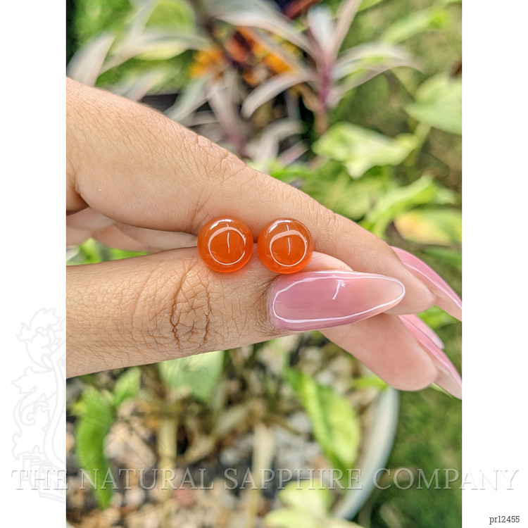 6.49 Ct.Tw. Cabochon Carnelian Pair from Brazil