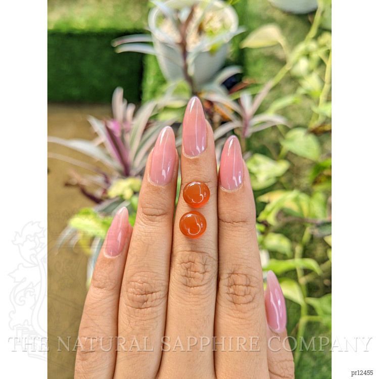 6.49 Ct.Tw. Cabochon Carnelian Pair from Brazil