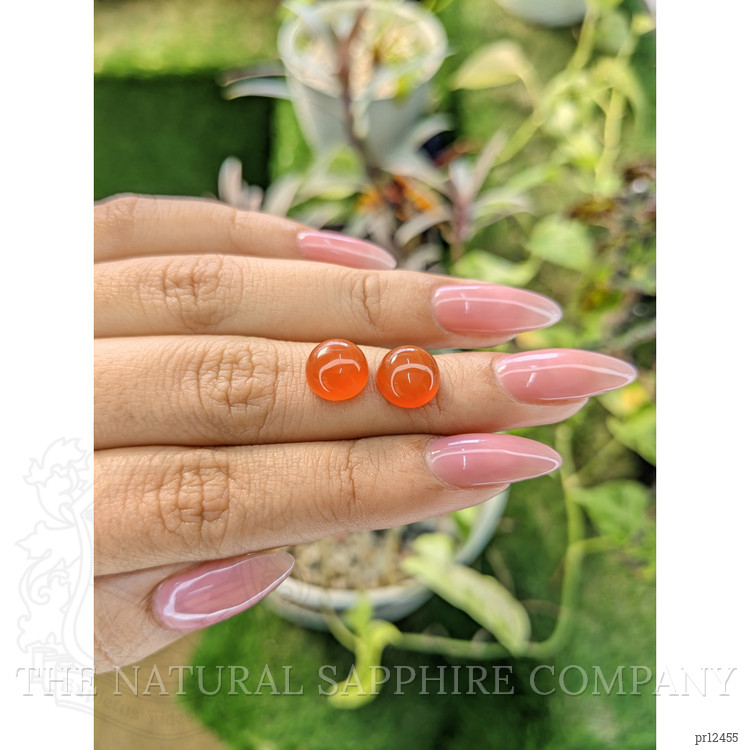 6.49 Ct.Tw. Cabochon Carnelian Pair from Brazil