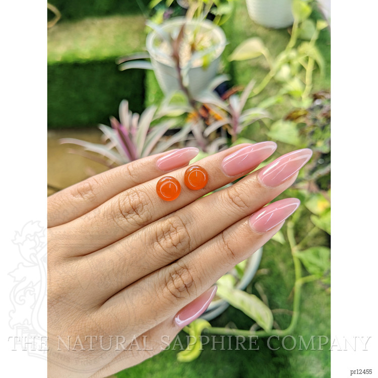 6.49 Ct.Tw. Cabochon Carnelian Pair from Brazil